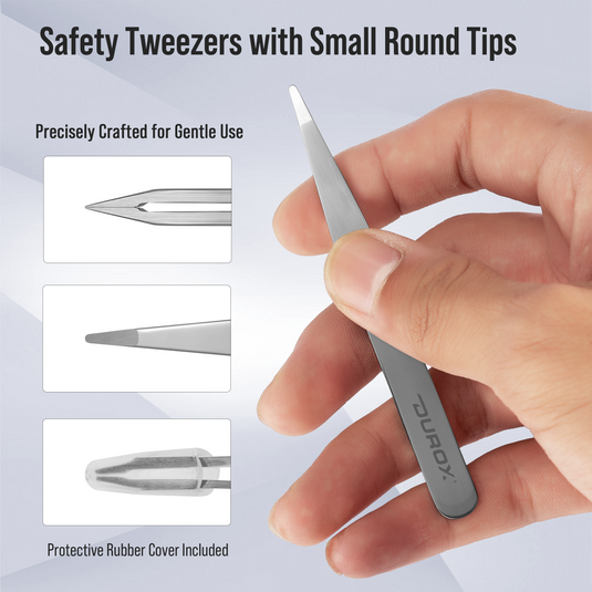 Safety Tweezers with Small Round Tips