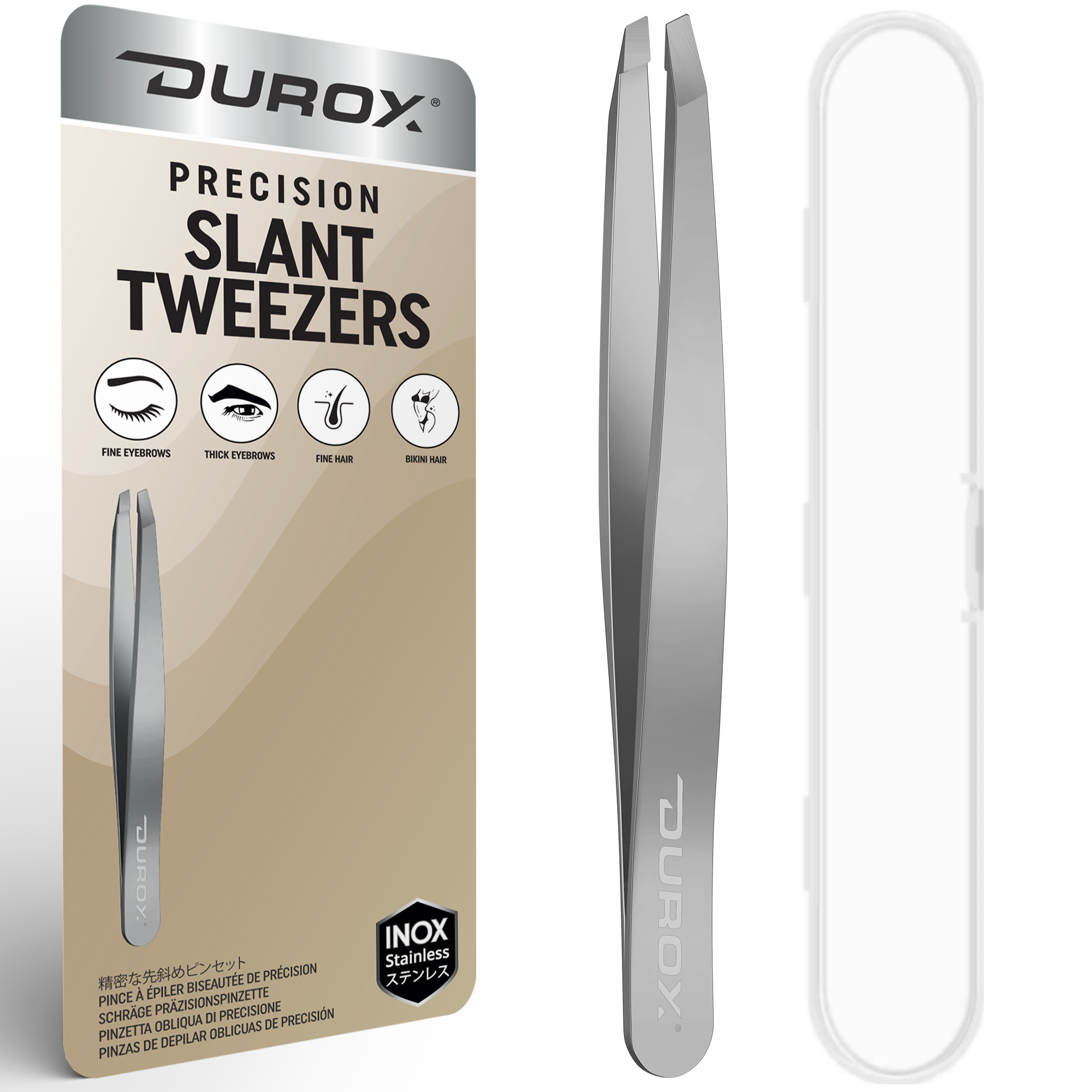 DUROX Slnated Tweezers: Precision Brow Shaping & Fine Hair Removal