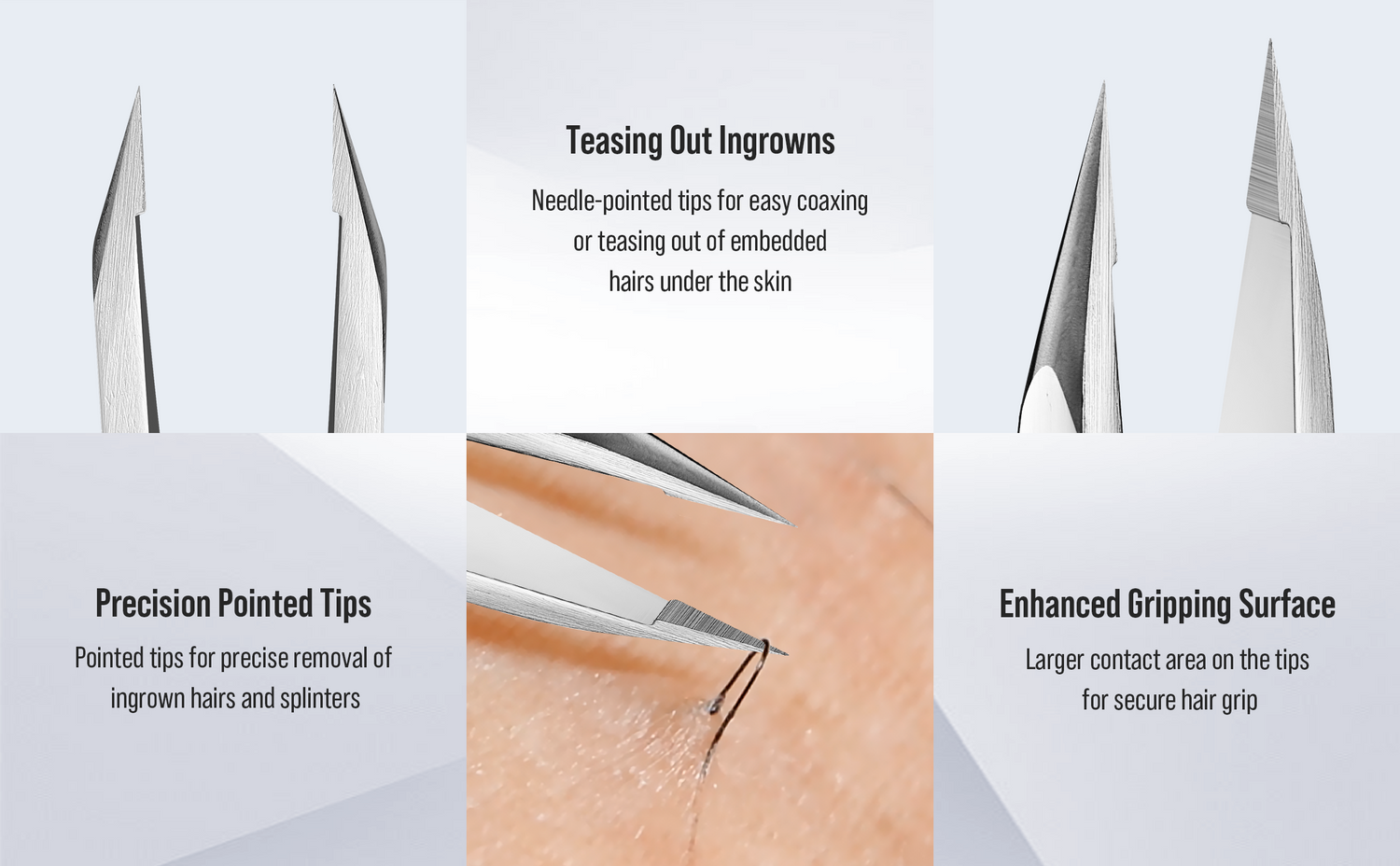 DUROX Precision Pointed Tweezers: Ideal for Ingrown Hair & Splinter Removal
